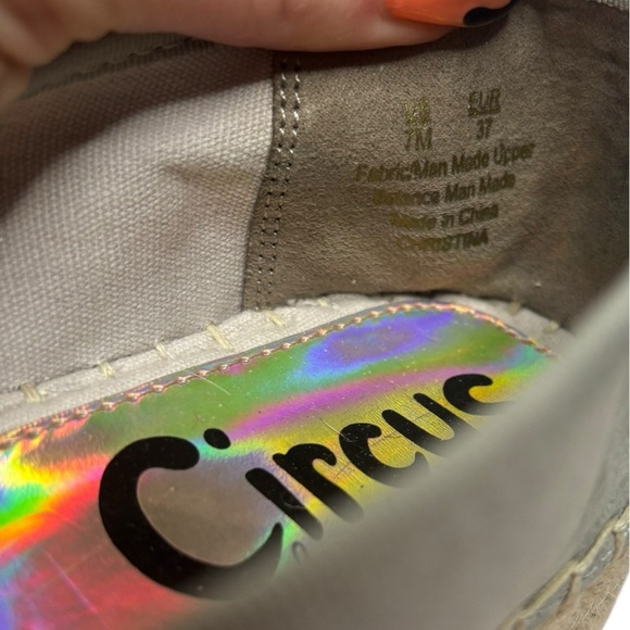 Circus by Sam Edelman Christina Silver Sparkle Slip on Espadrille Size 7 - Picture 9 of 10